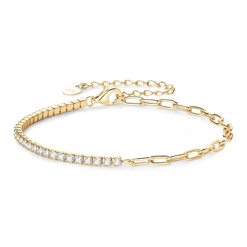 Tennis Moissanite |Gold Bracelet