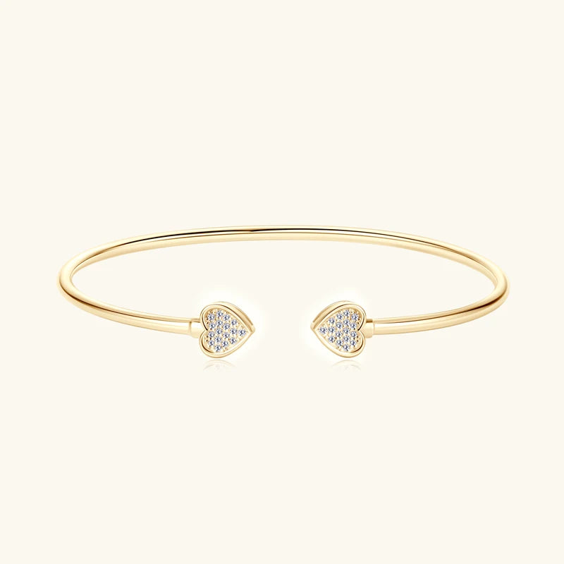 Heart to Heart Moissanite | Gold Bracelet